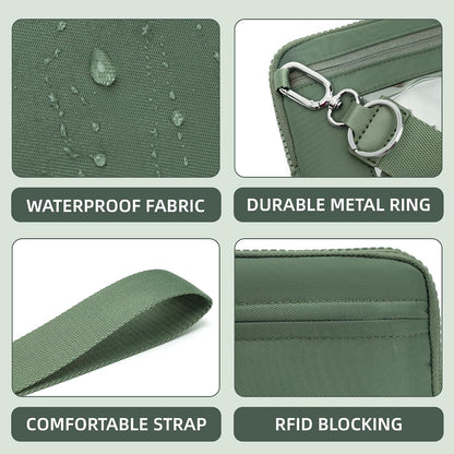 Wristlet wallets for Women RFID crossbody bags with 4 Zippers