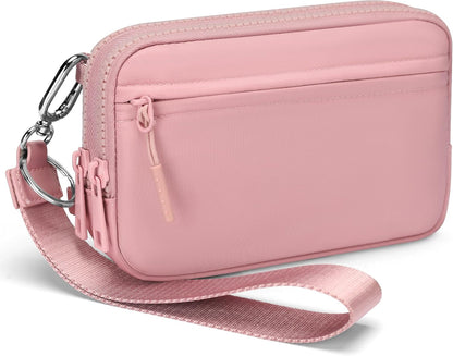 Wristlet wallets for Women RFID crossbody bags with 4 Zippers