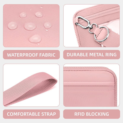 Wristlet wallets for Women RFID crossbody bags with 4 Zippers