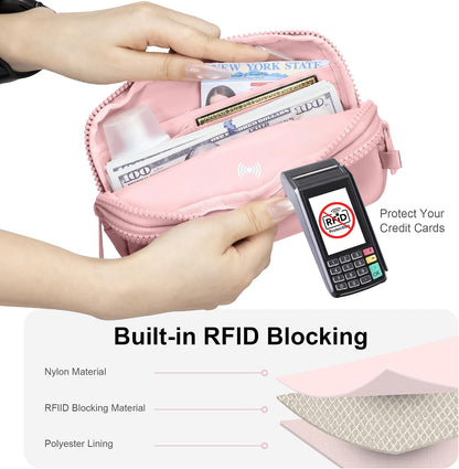 Wristlet wallets for Women RFID crossbody bags with 4 Zippers