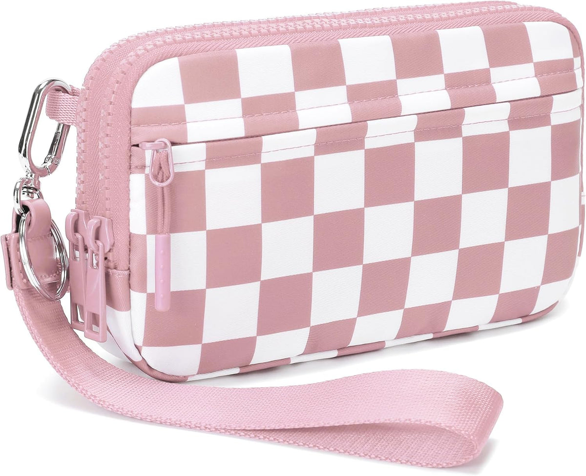 Wristlet wallets for Women RFID crossbody bags with 4 Zippers