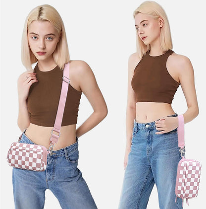 Wristlet wallets for Women RFID crossbody bags with 4 Zippers