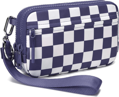 Wristlet wallets for Women RFID crossbody bags with 4 Zippers