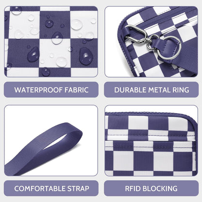 Wristlet wallets for Women RFID crossbody bags with 4 Zippers