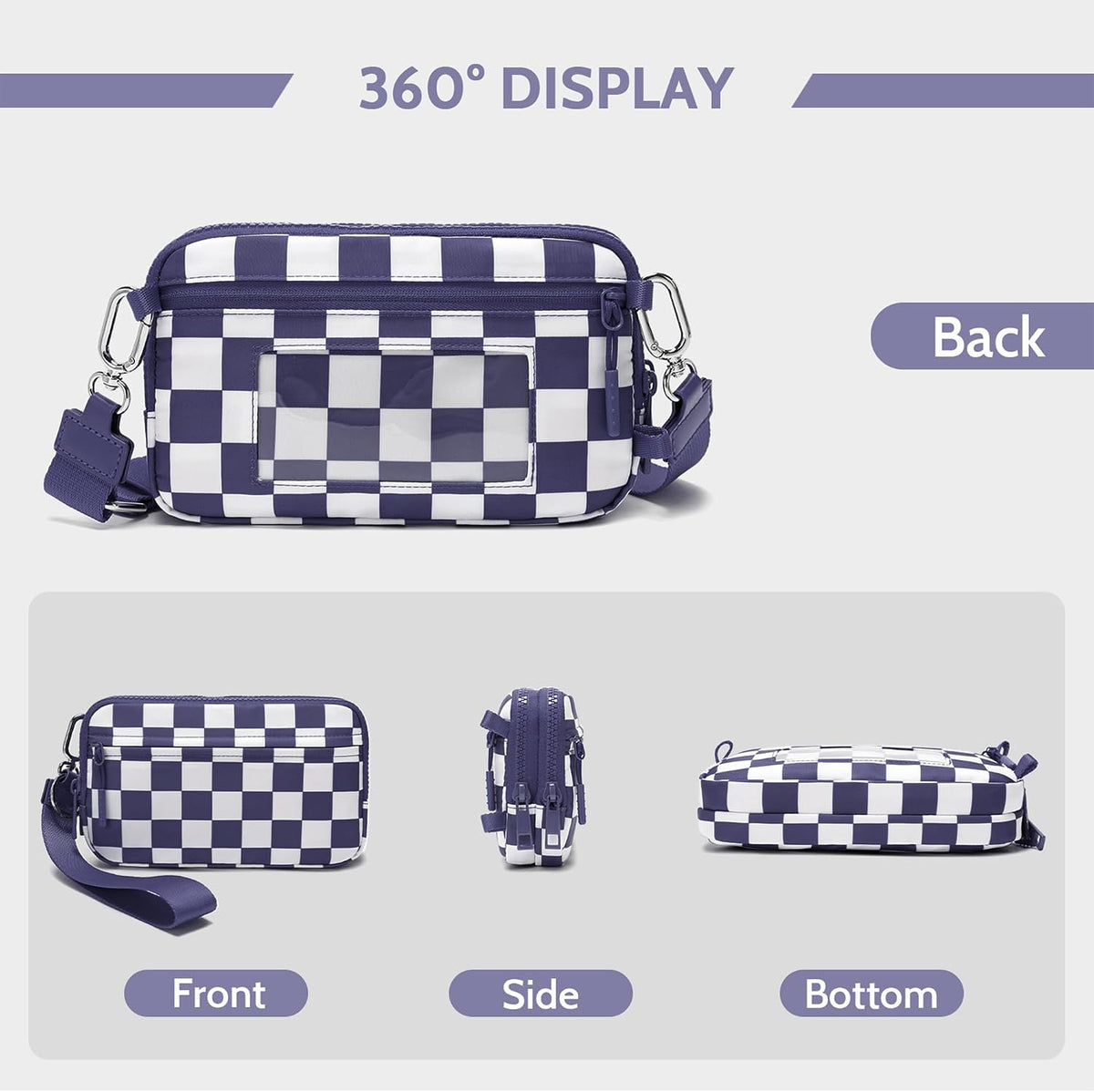 Wristlet wallets for Women RFID crossbody bags with 4 Zippers