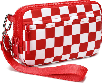 Wristlet wallets for Women RFID crossbody bags with 4 Zippers
