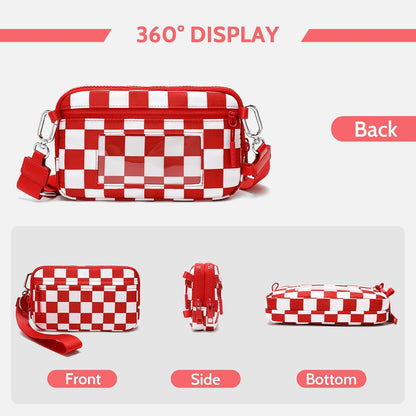 Wristlet wallets for Women RFID crossbody bags with 4 Zippers