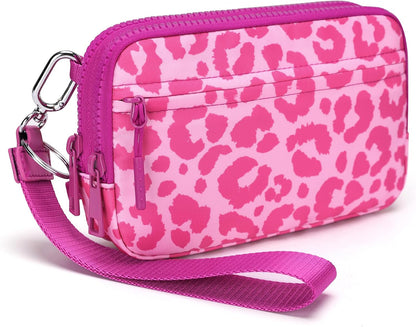Wristlet wallets for Women RFID crossbody bags with 4 Zippers