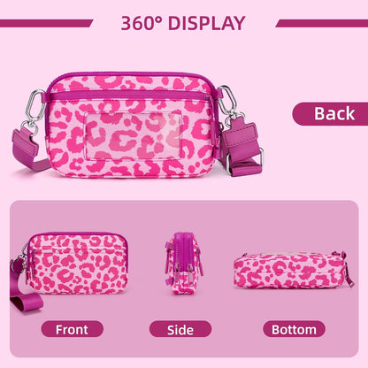 Wristlet wallets for Women RFID crossbody bags with 4 Zippers