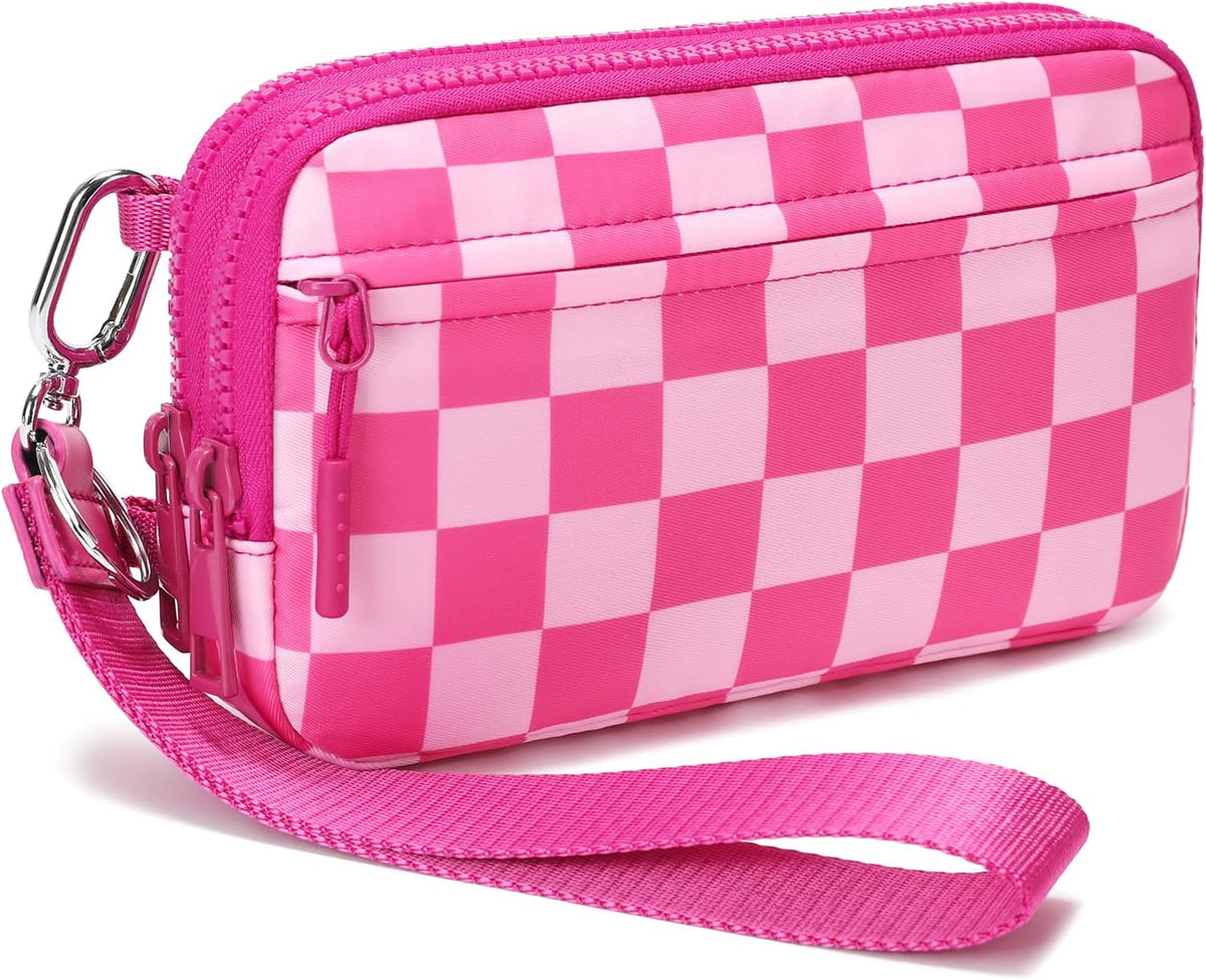 Wristlet wallets for Women RFID crossbody bags with 4 Zippers
