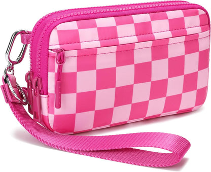 Wristlet wallets for Women RFID crossbody bags with 4 Zippers