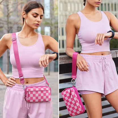 Wristlet wallets for Women RFID crossbody bags with 4 Zippers