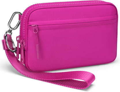 Wristlet wallets for Women RFID crossbody bags with 4 Zippers