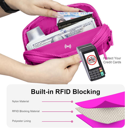 Wristlet wallets for Women RFID crossbody bags with 4 Zippers