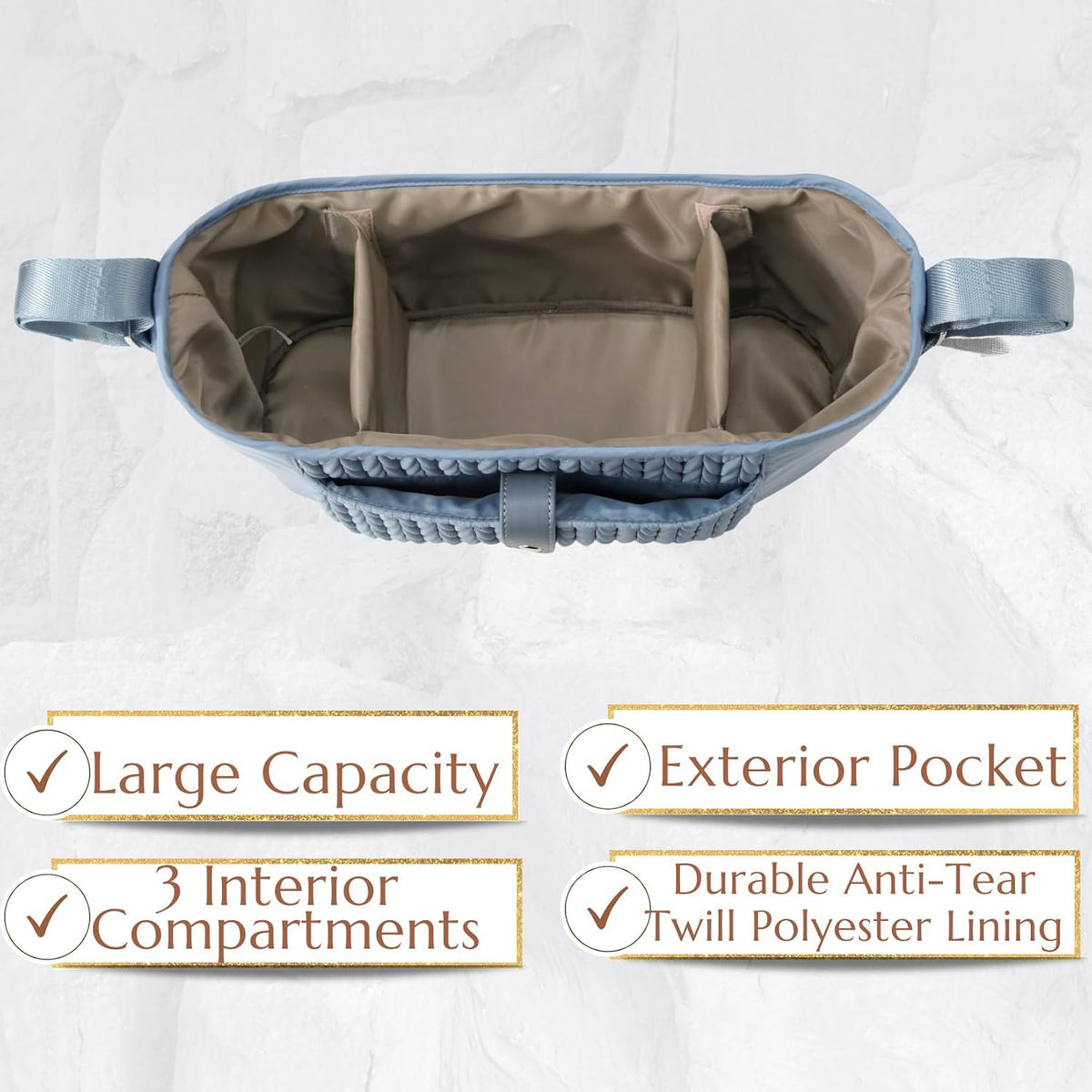 Universal Baby Stroller Organizer,Diaper Caddy Organizer with Adjustable Straps to Fits Nearly Any Strollers