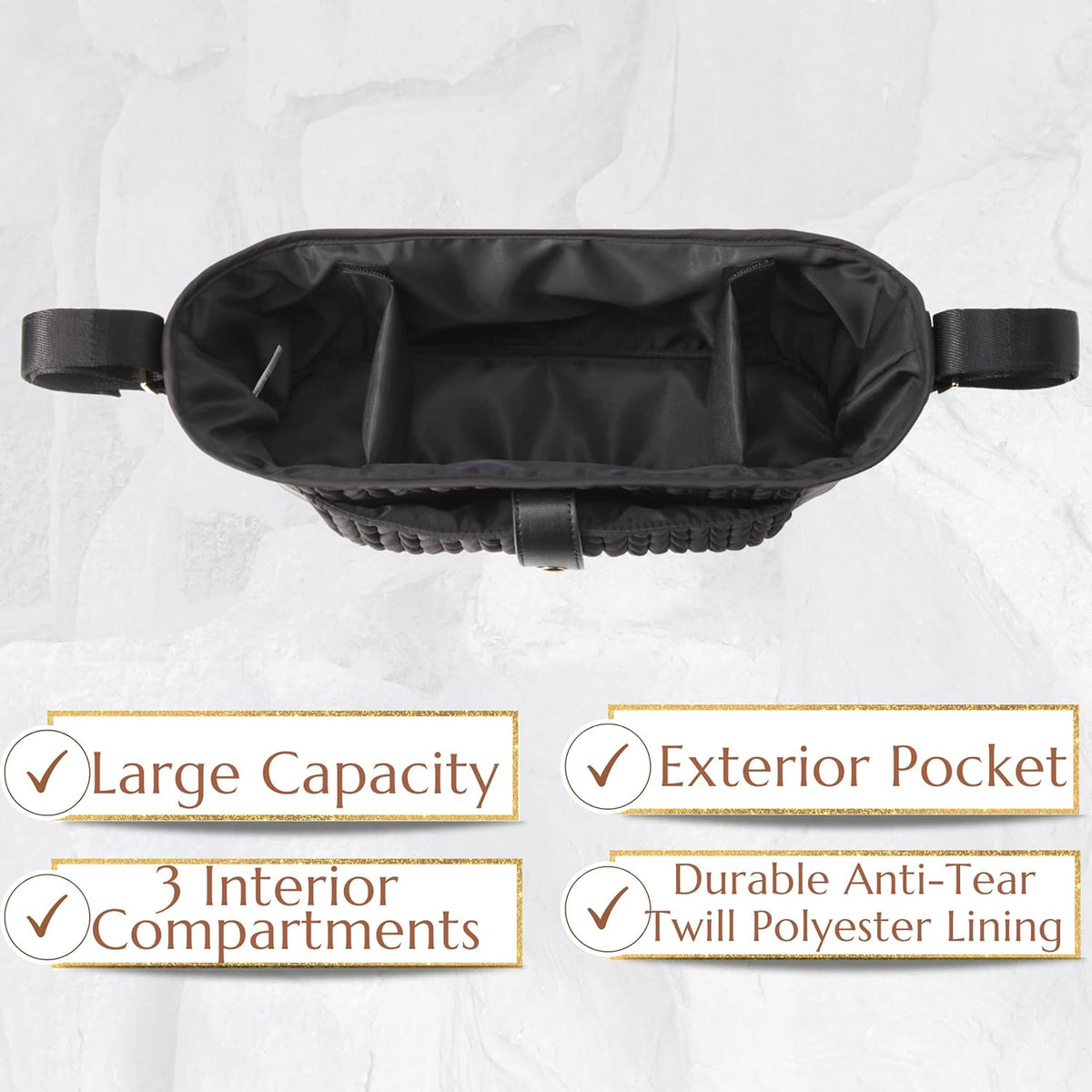 Universal Baby Stroller Organizer,Diaper Caddy Organizer with Adjustable Straps to Fits Nearly Any Strollers
