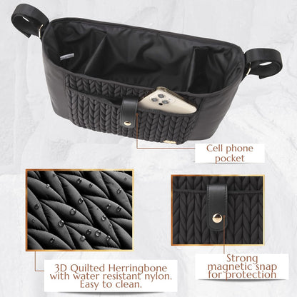 Universal Baby Stroller Organizer,Diaper Caddy Organizer with Adjustable Straps to Fits Nearly Any Strollers