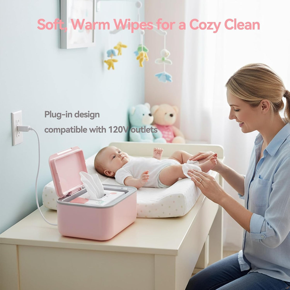 Baby Wipe Warmer with Surround Heating, Large Capacity, White