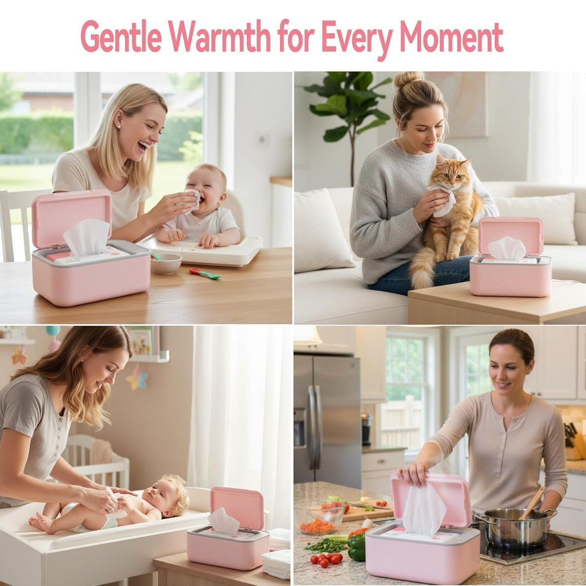 Baby Wipe Warmer with Surround Heating, Large Capacity, White