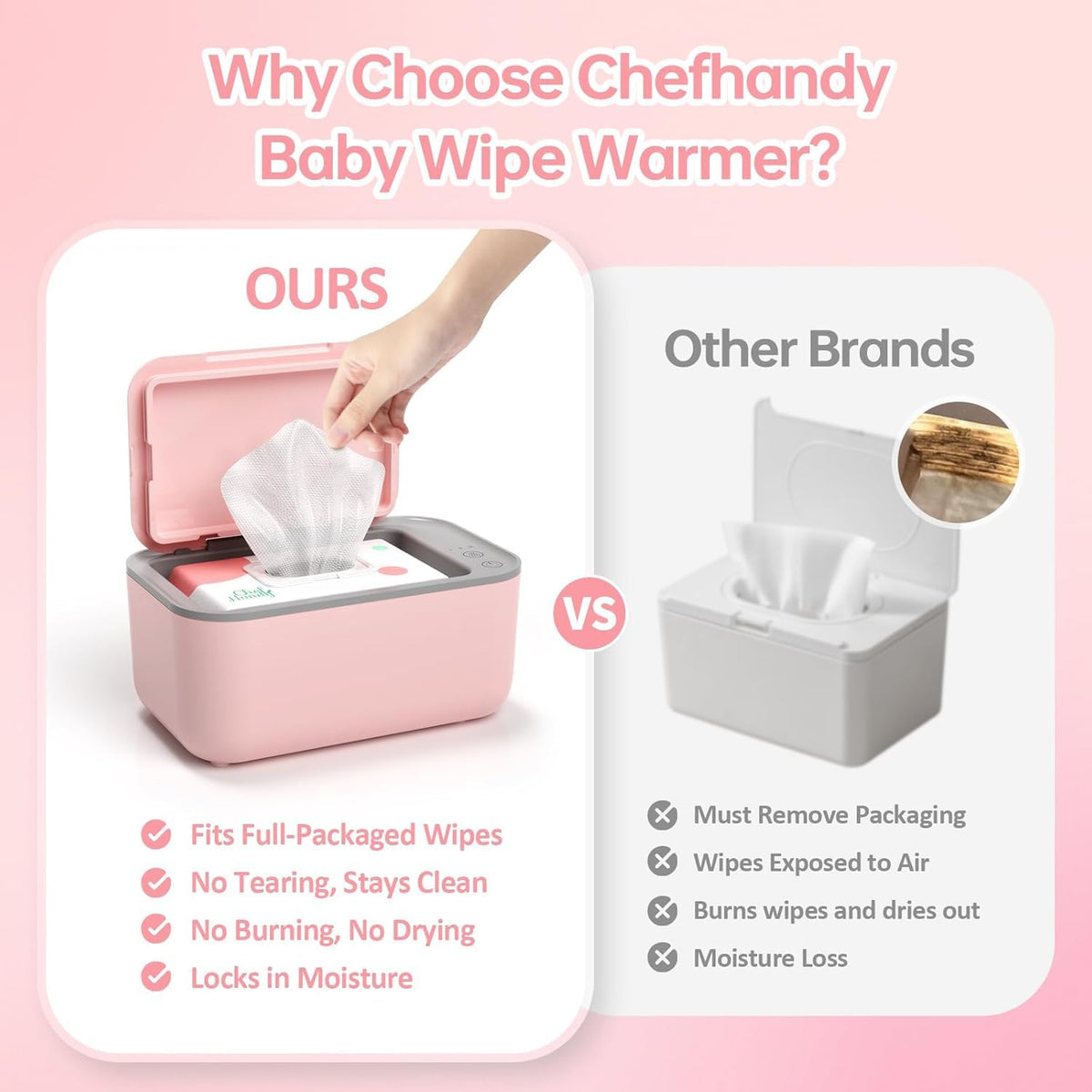Baby Wipe Warmer with Surround Heating, Large Capacity, White