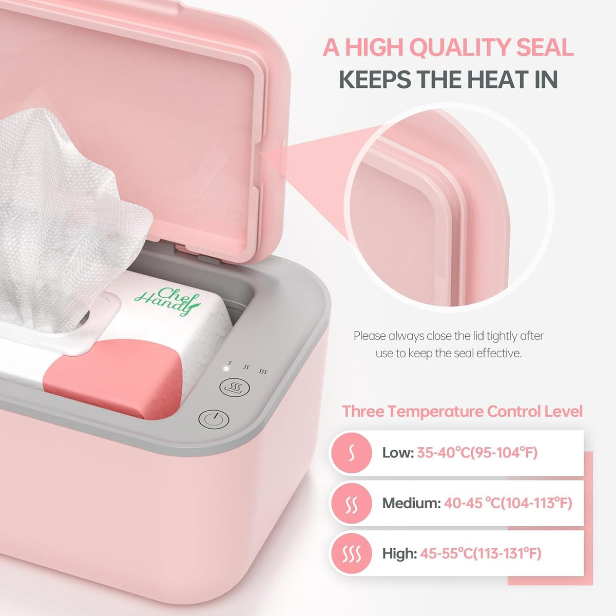 Baby Wipe Warmer with Surround Heating, Large Capacity, White