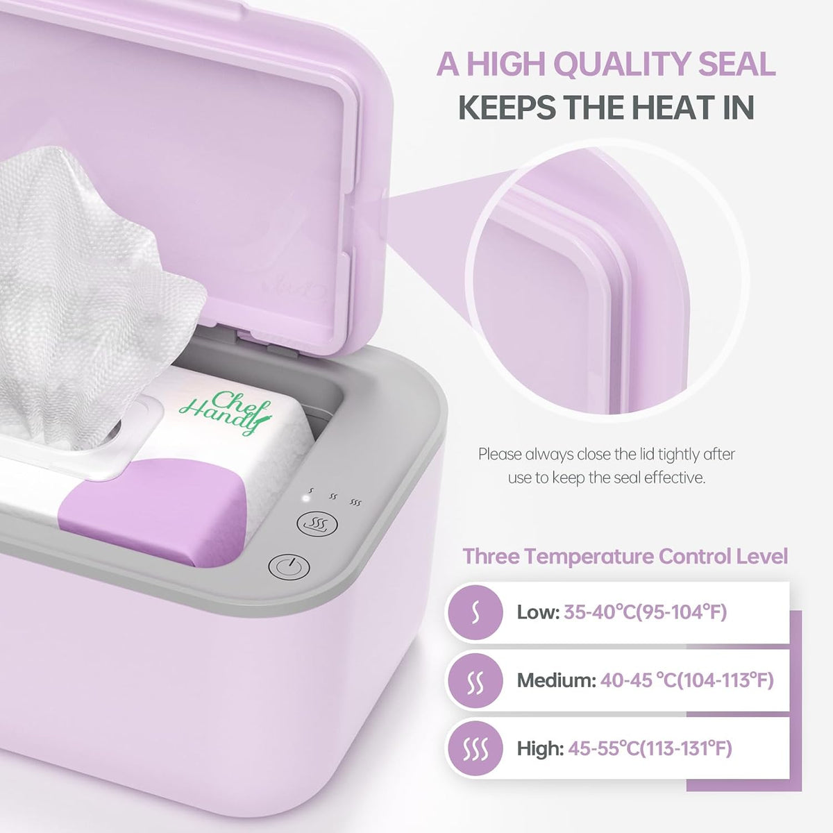 Baby Wipe Warmer with Surround Heating, Large Capacity, White