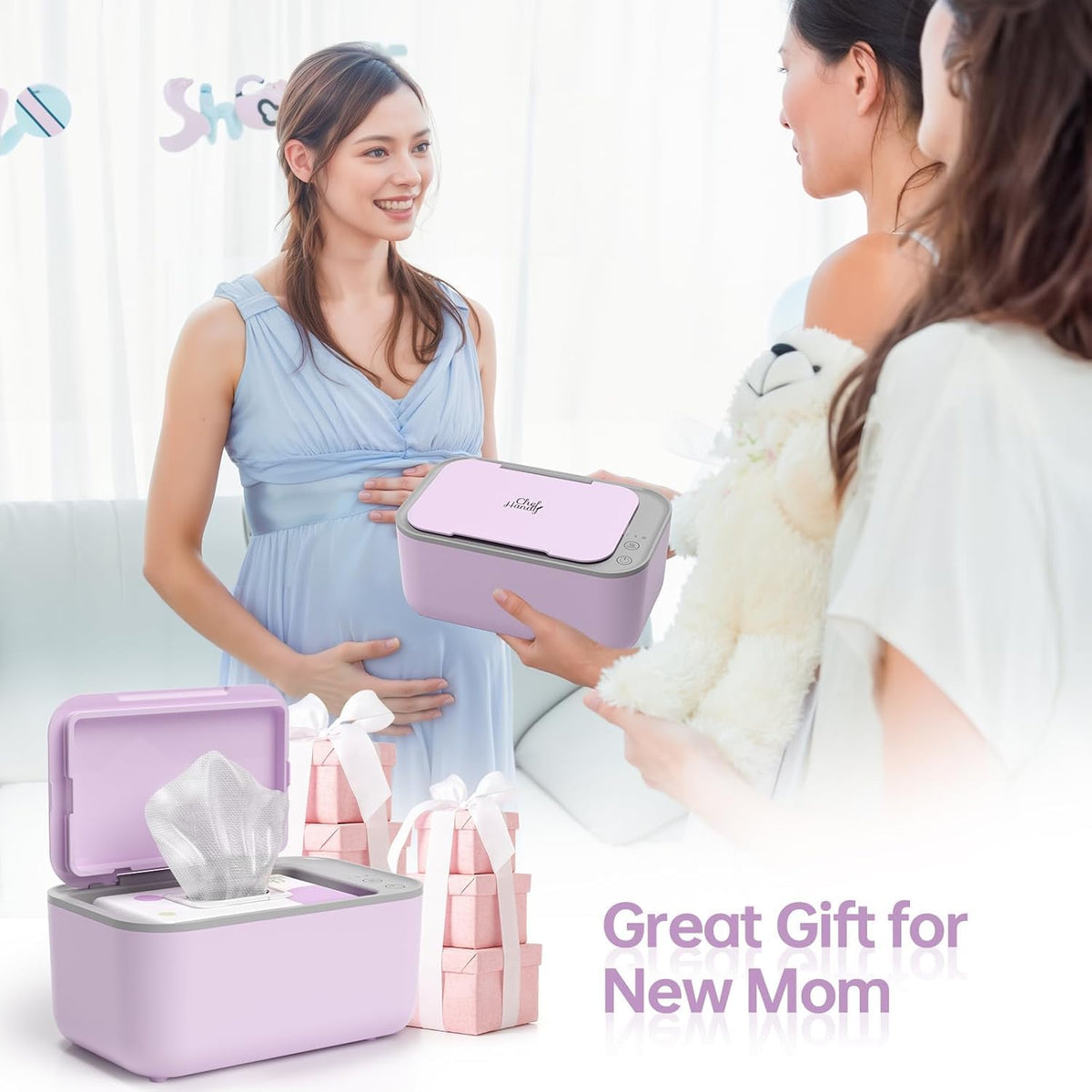 Baby Wipe Warmer with Surround Heating, Large Capacity, White