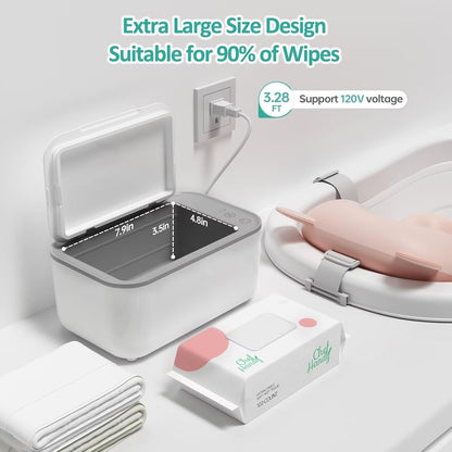 Baby Wipe Warmer with Surround Heating, Large Capacity, White