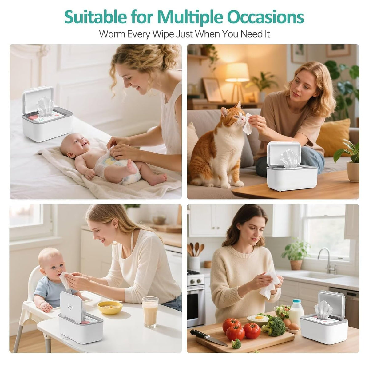 Baby Wipe Warmer with Surround Heating, Large Capacity, White