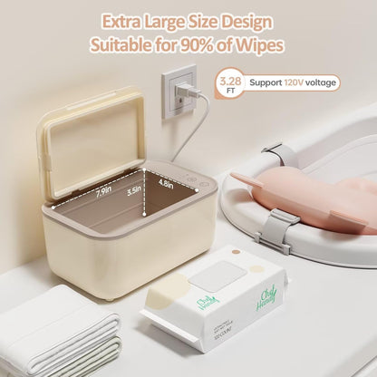 Baby Wipe Warmer with Surround Heating, Large Capacity, White