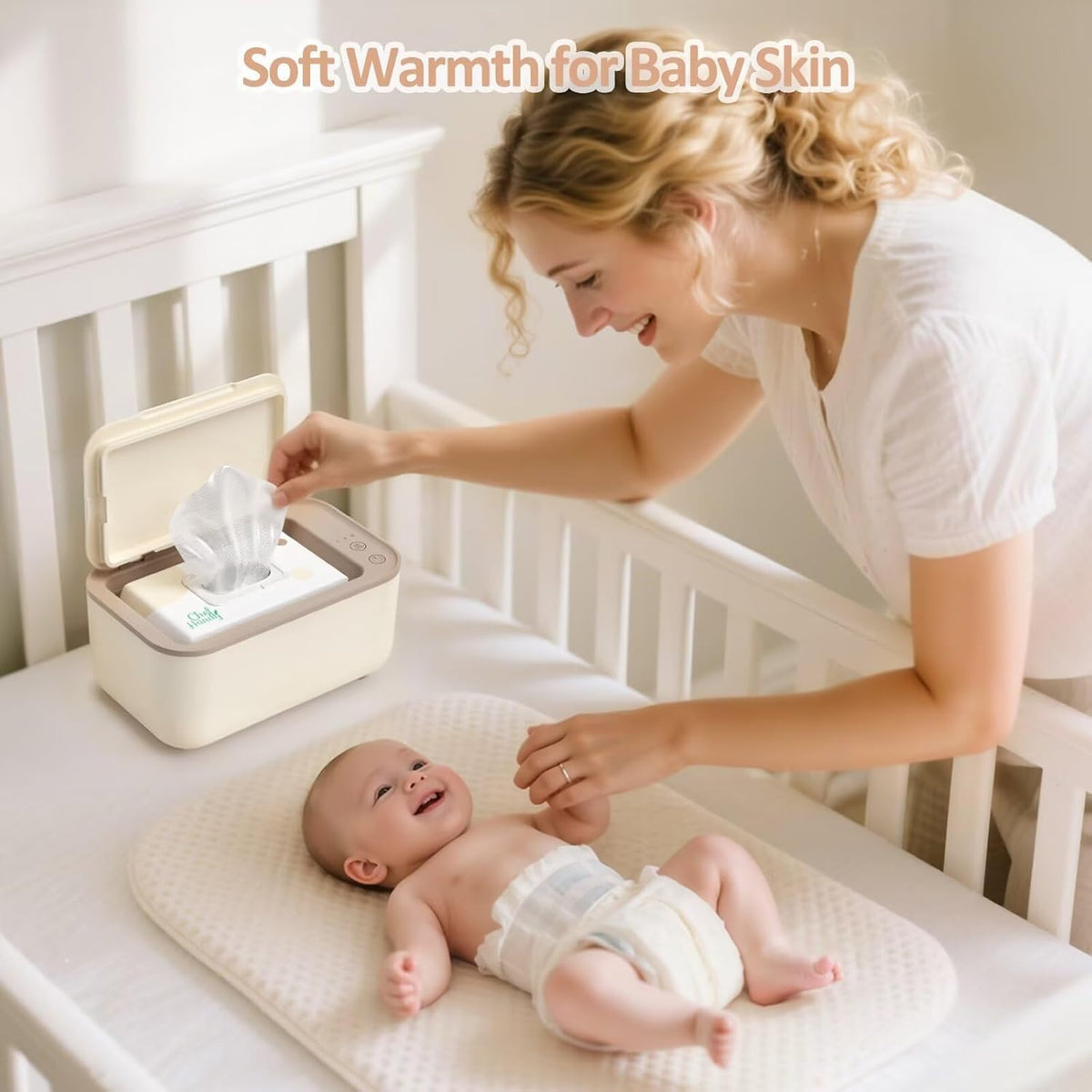 Baby Wipe Warmer with Surround Heating, Large Capacity, White