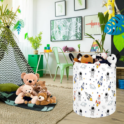 Kids Laundry Hamper Clothes Gift Basket Storage Laundry Baskets Organizer Bin with Handles for Nursery Room (Excavator)