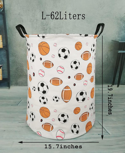 Kids Laundry Hamper Clothes Gift Basket Storage Laundry Baskets Organizer Bin with Handles for Nursery Room (Excavator)