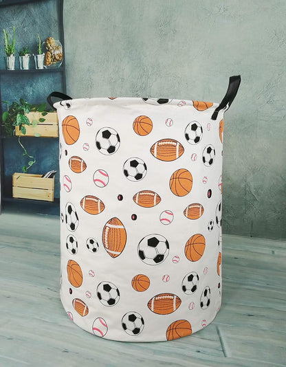 Kids Laundry Hamper Clothes Gift Basket Storage Laundry Baskets Organizer Bin with Handles for Nursery Room (Excavator)
