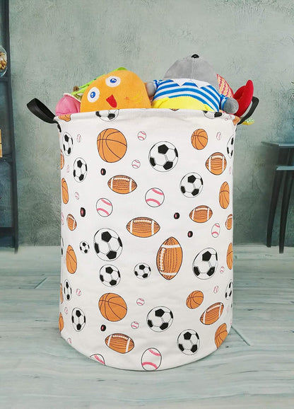 Kids Laundry Hamper Clothes Gift Basket Storage Laundry Baskets Organizer Bin with Handles for Nursery Room (Excavator)