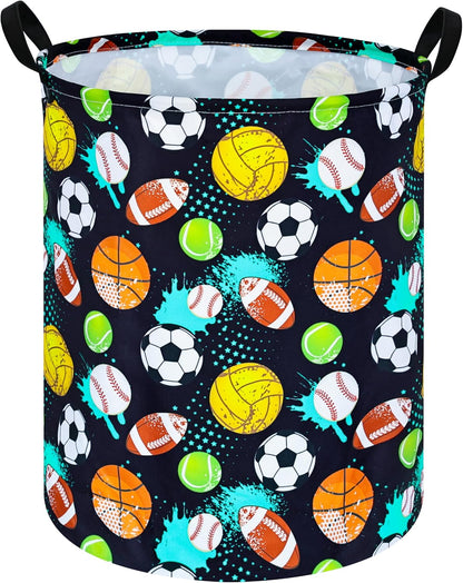 Kids Laundry Hamper Clothes Gift Basket Storage Laundry Baskets Organizer Bin with Handles for Nursery Room (Excavator)