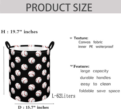 Kids Laundry Hamper Clothes Gift Basket Storage Laundry Baskets Organizer Bin with Handles for Nursery Room (Excavator)