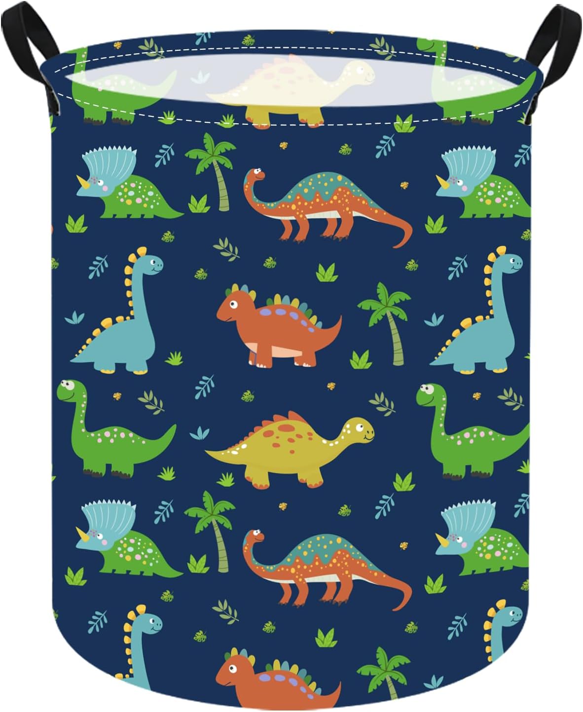 Kids Laundry Hamper Clothes Gift Basket Storage Laundry Baskets Organizer Bin with Handles for Nursery Room (Excavator)