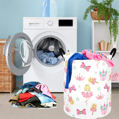 Kids Laundry Hamper Clothes Gift Basket Storage Laundry Baskets Organizer Bin with Handles for Nursery Room (Excavator)