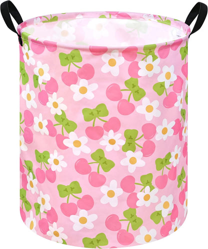 Kids Laundry Hamper Clothes Gift Basket Storage Laundry Baskets Organizer Bin with Handles for Nursery Room (Excavator)