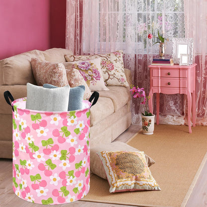 Kids Laundry Hamper Clothes Gift Basket Storage Laundry Baskets Organizer Bin with Handles for Nursery Room (Excavator)