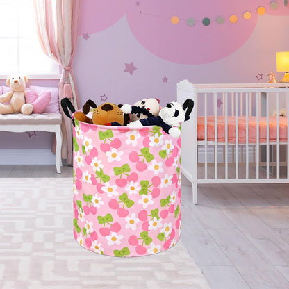 Kids Laundry Hamper Clothes Gift Basket Storage Laundry Baskets Organizer Bin with Handles for Nursery Room (Excavator)