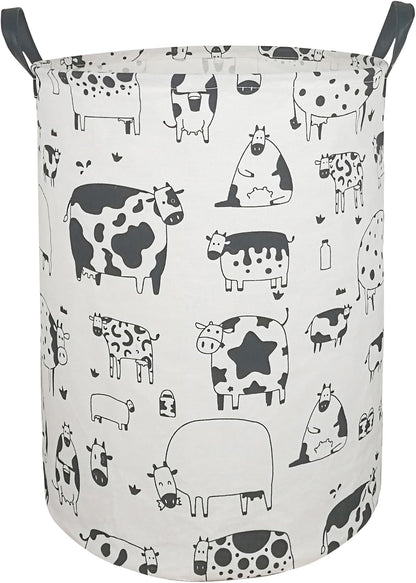 Kids Laundry Hamper Clothes Gift Basket Storage Laundry Baskets Organizer Bin with Handles for Nursery Room (Excavator)