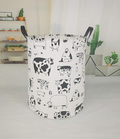 Kids Laundry Hamper Clothes Gift Basket Storage Laundry Baskets Organizer Bin with Handles for Nursery Room (Excavator)