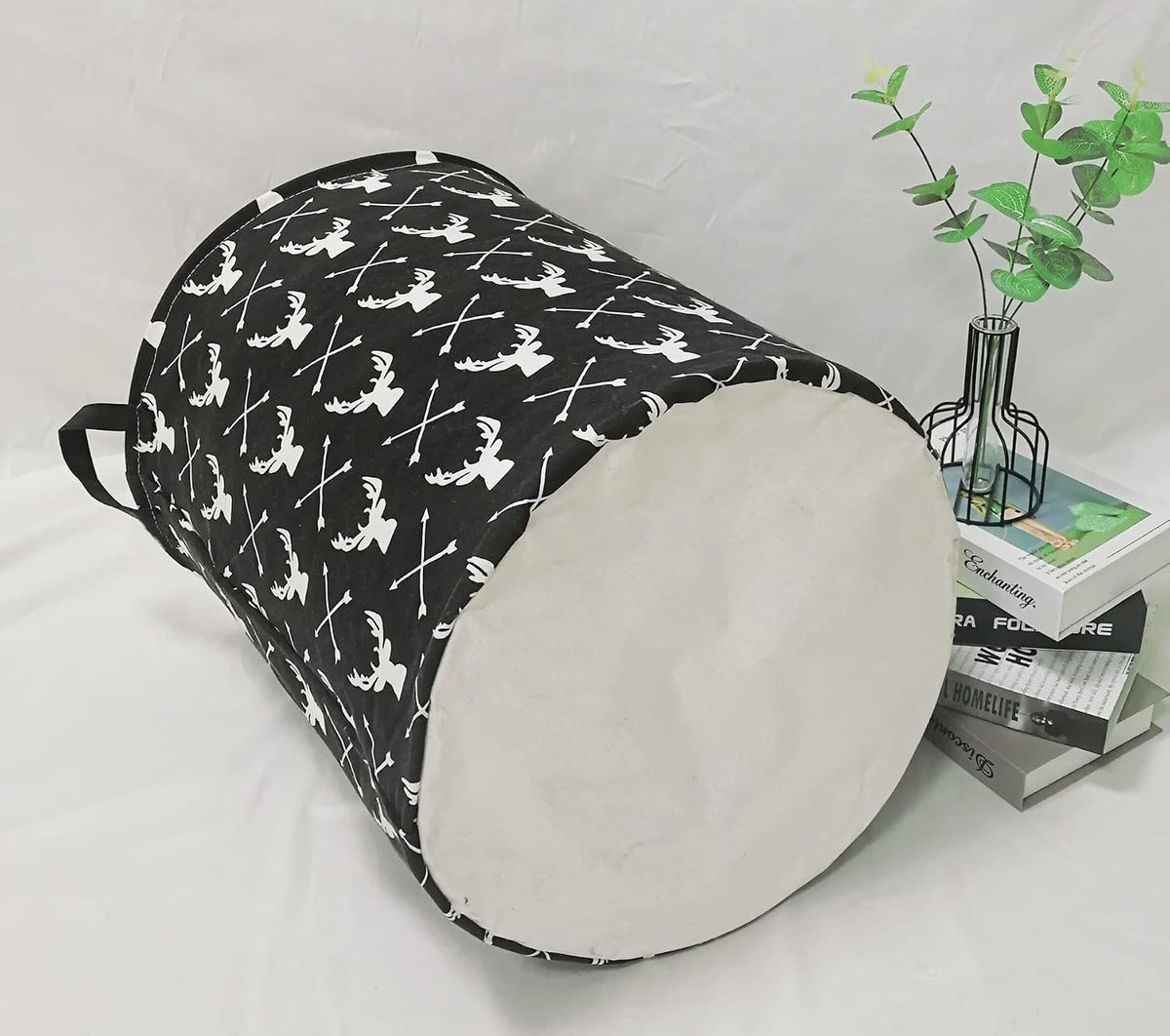 Kids Laundry Hamper Clothes Gift Basket Storage Laundry Baskets Organizer Bin with Handles for Nursery Room (Excavator)