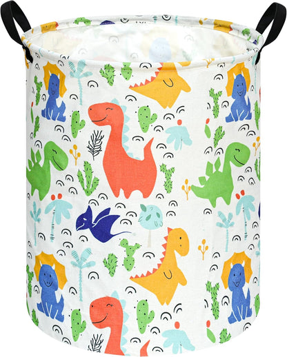 Kids Laundry Hamper Clothes Gift Basket Storage Laundry Baskets Organizer Bin with Handles for Nursery Room (Excavator)