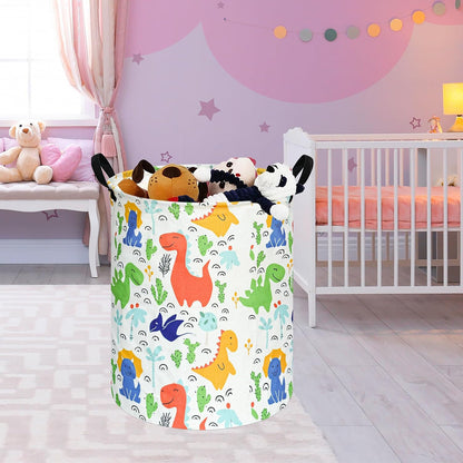 Kids Laundry Hamper Clothes Gift Basket Storage Laundry Baskets Organizer Bin with Handles for Nursery Room (Excavator)