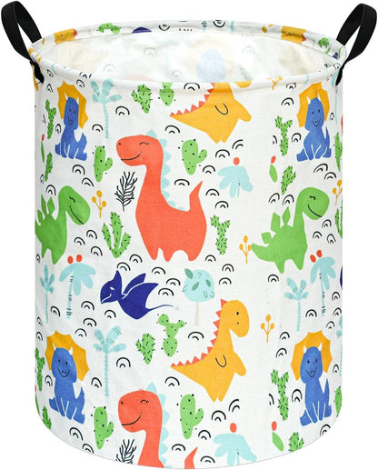 Kids Laundry Hamper Clothes Gift Basket Storage Laundry Baskets Organizer Bin with Handles for Nursery Room (Excavator)