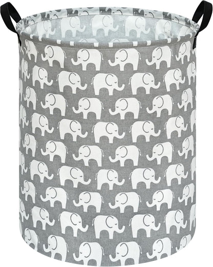 Kids Laundry Hamper Clothes Gift Basket Storage Laundry Baskets Organizer Bin with Handles for Nursery Room (Excavator)