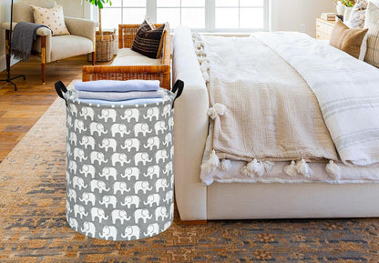 Kids Laundry Hamper Clothes Gift Basket Storage Laundry Baskets Organizer Bin with Handles for Nursery Room (Excavator)